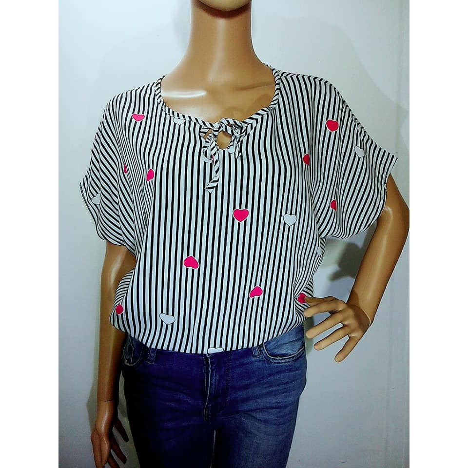 Produk Baru 2019 Blouse Printed Design Bunga Bersize Besar