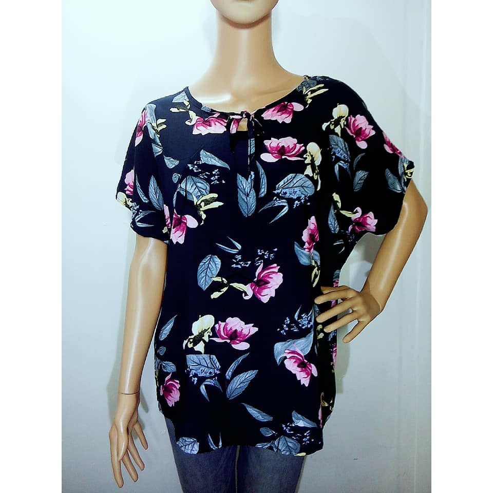 Produk Baru 2019 Blouse Printed Design Bunga Bersize Besar