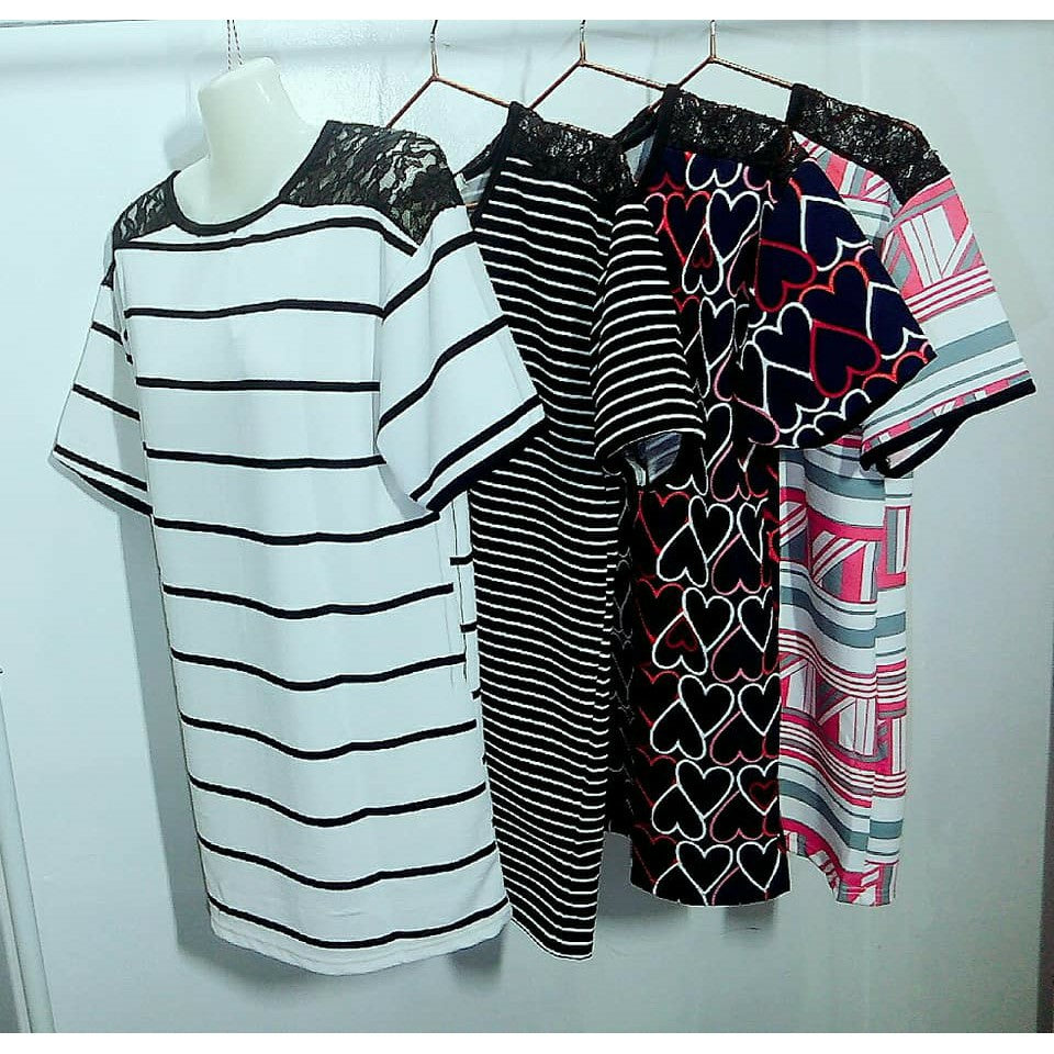 2019 Shirt Lenggan Pendek Wanita Dengan Lace Atas Bahu