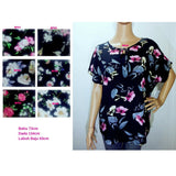 Produk Baru 2019 Blouse Printed Design Bunga Bersize Besar